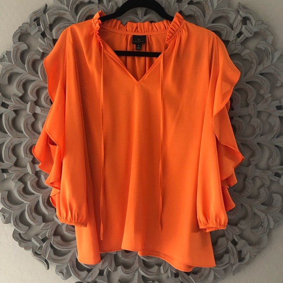 Orange Ruffle Blouse - Picture 3 of 8